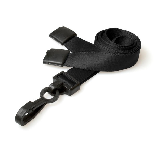 Bilde av Black lanyard / Keyhanger 15 mm with plastic J clip - Recycled. 60270571 (DE,SE,NO,FI,RO,PL)